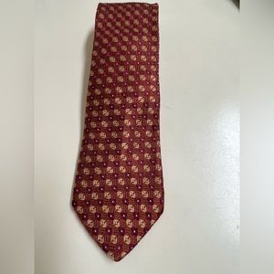 IKE BEHAR Men's Orange 100% Silk Necktie - EUC